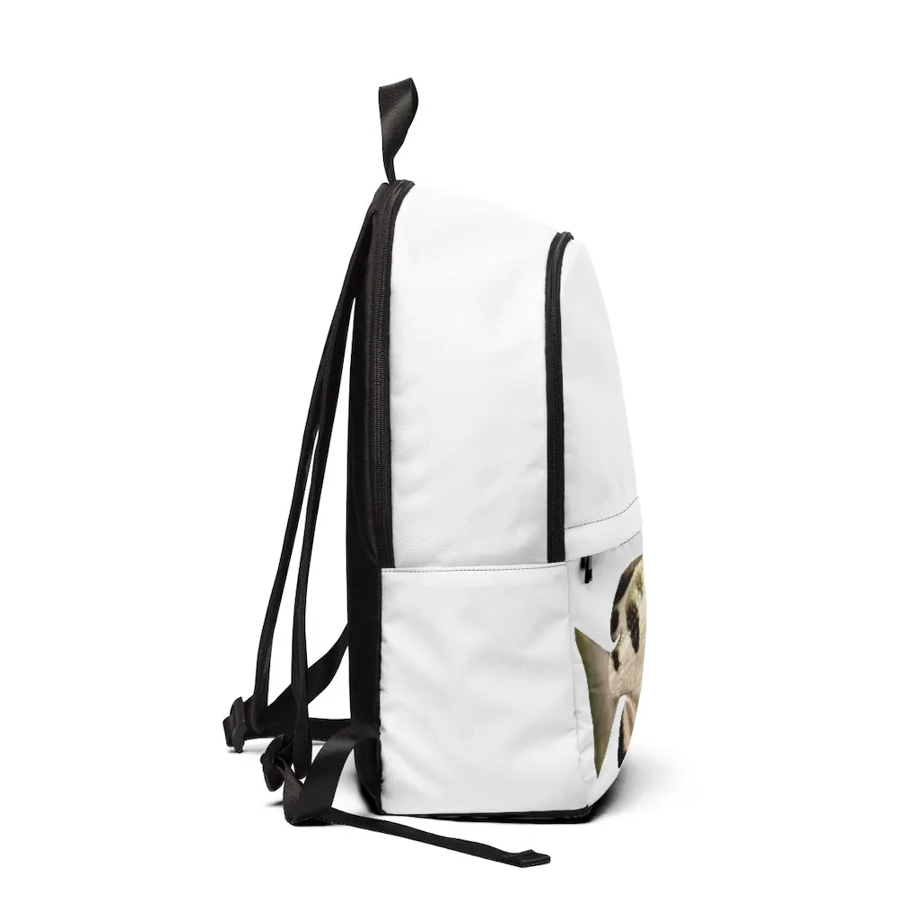 White and Black Fish Unisex Fabric Backpack