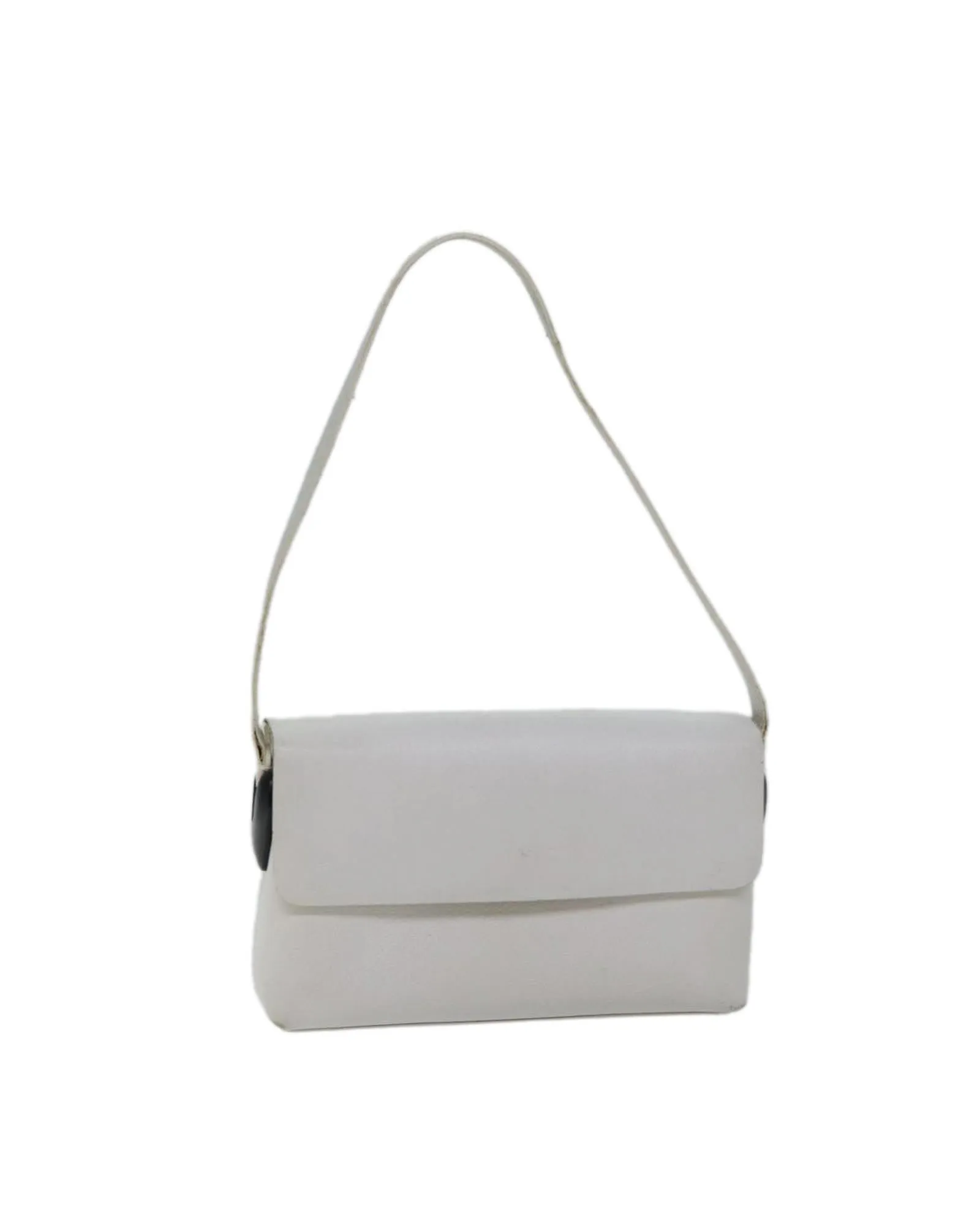 White Leather Shoulder Bag with Authenticity Card - Made in Italy