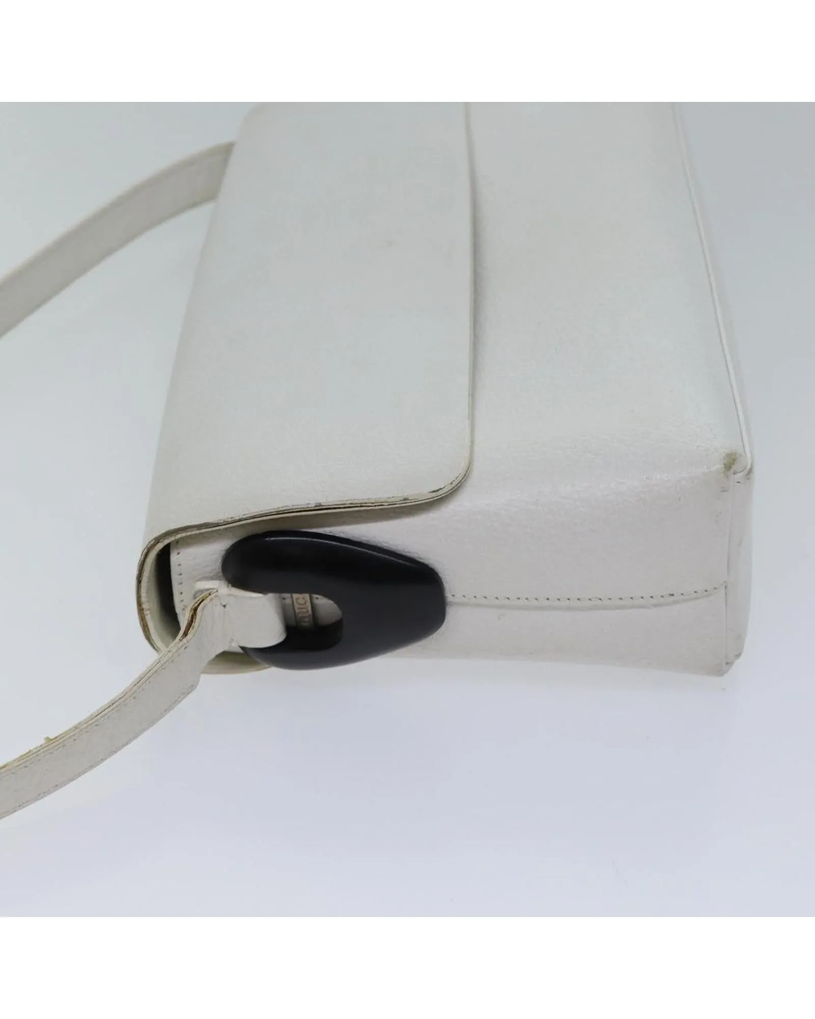 White Leather Shoulder Bag with Authenticity Card - Made in Italy