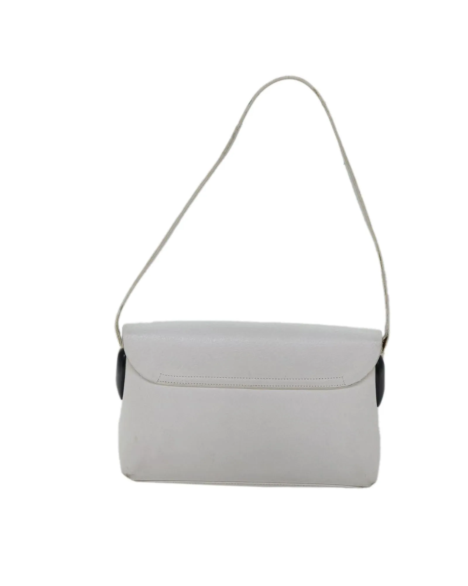 White Leather Shoulder Bag with Authenticity Card - Made in Italy