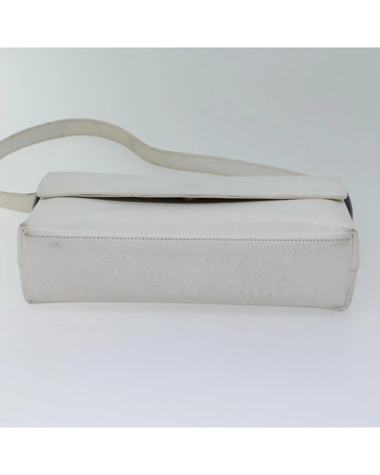 White Leather Shoulder Bag with Authenticity Card - Made in Italy