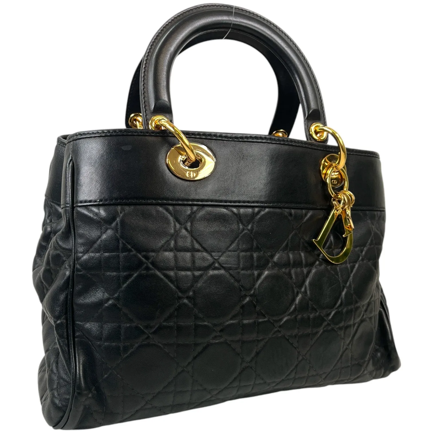 Women's Vintage Large Lady Dior Bag Black