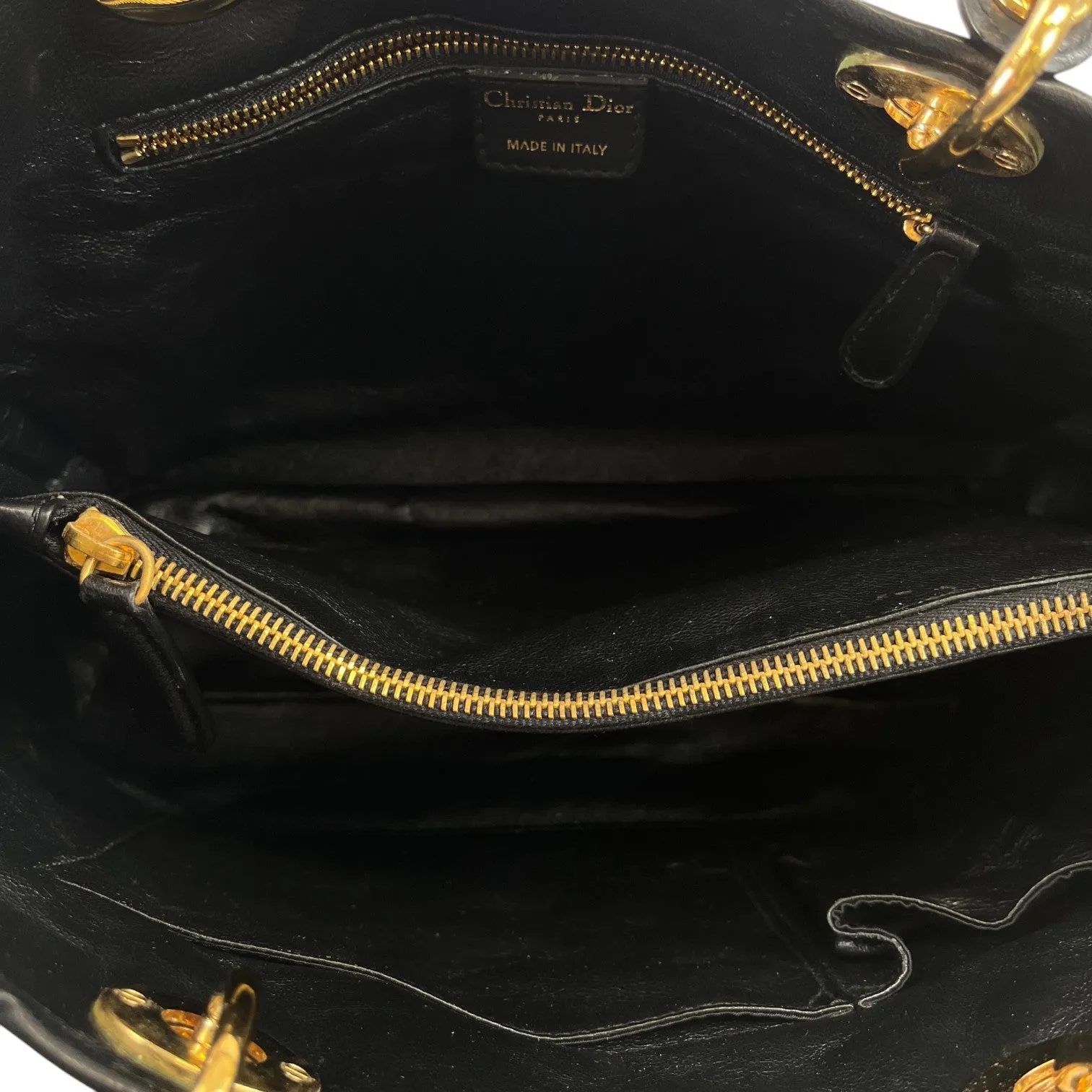 Women's Vintage Large Lady Dior Bag Black