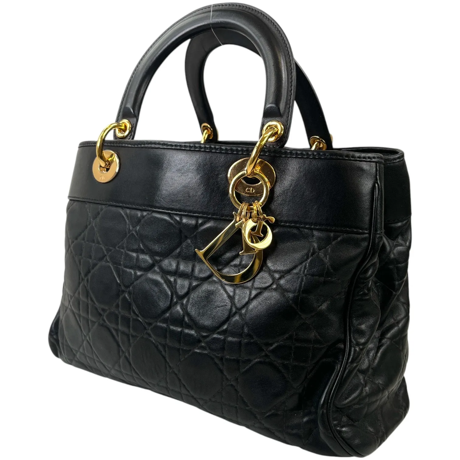 Women's Vintage Large Lady Dior Bag Black