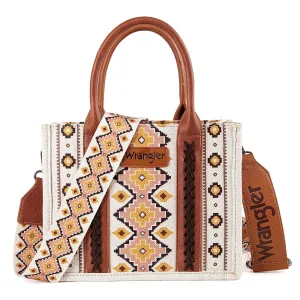 Wrangler Southwestern Print Small Canvas Tote/Crossbody - Coffee