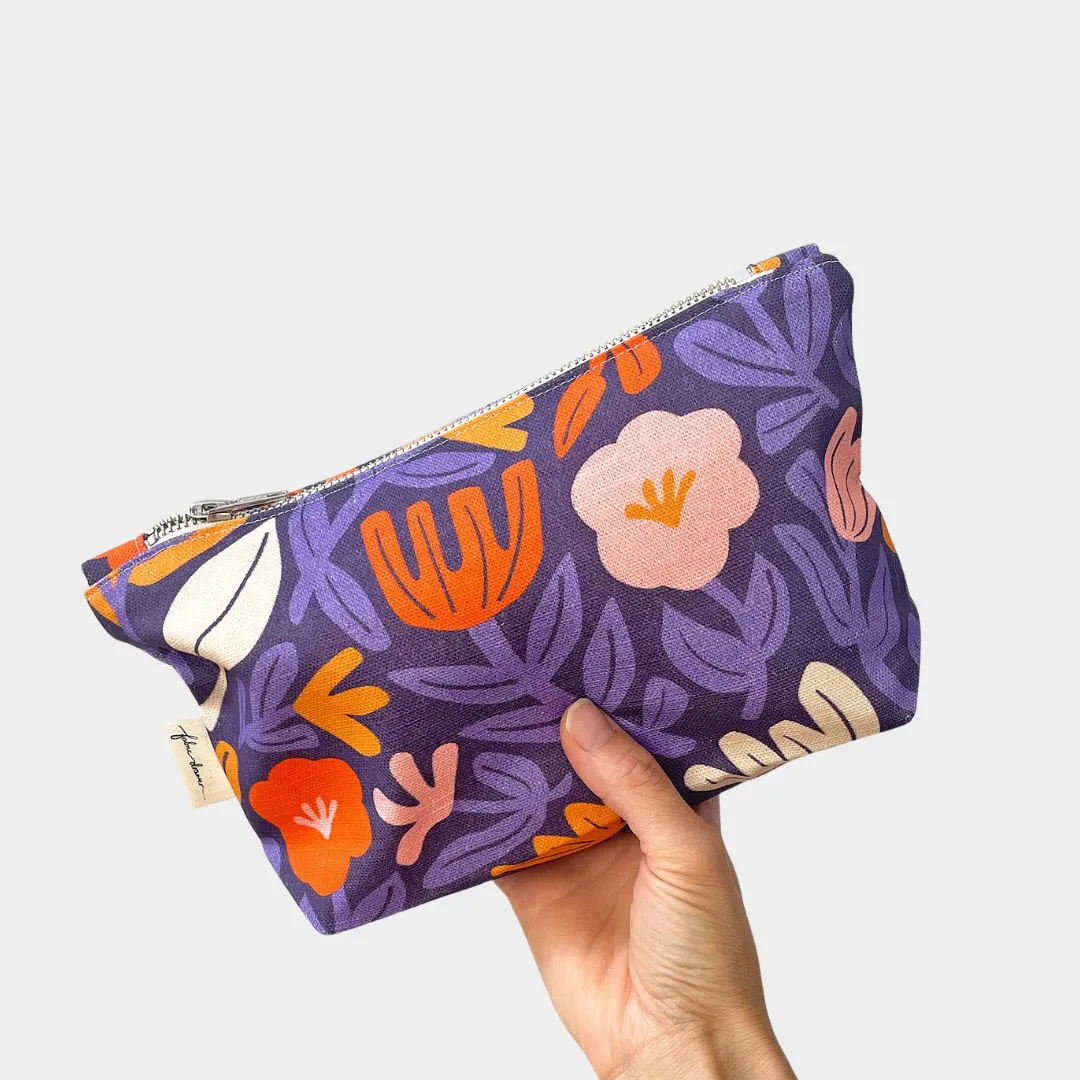 Zip Pouch - Petals Purple